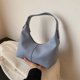 thumbnail image 2 of Monedero de axila para mujer Bolso de media luna con patrón de lichi de cuero PU para mujer (Azul), 2 of 4