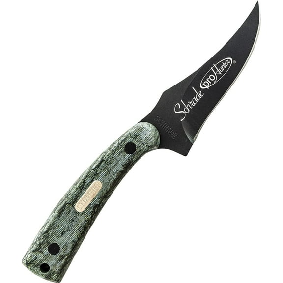 Old Timer 152OTBC Pro Hunter Camo Sharpfinger 7.1in Full Tang Fixed Blade Knife with 3.3in High Carbon SS Clip Point Skinner Blade, and Camo Handle for Hunting, Skinning, Field Dressing, and Outdoor