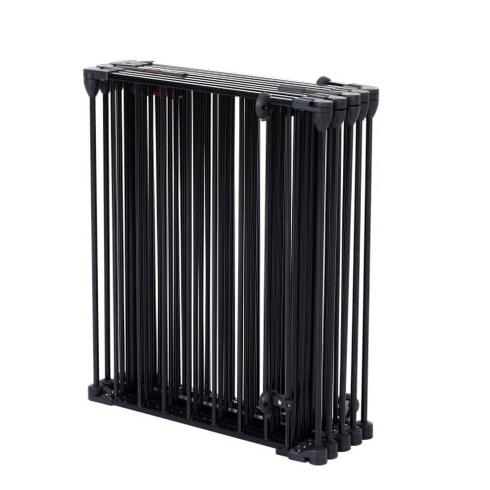 150" Freestanding Pet Gate,Foldable Metal Dog Gate, 6 Panel Step Over Fence With Child Proof Double Locking System Extra Wide Free Standing Tall Dog Gates for Doorways,House,Stairs,Porch,Deck,Yard