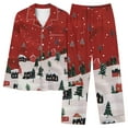 thumbnail image 2 of Tnhcen Women's Christmas Pajama Set V-Neck Long Sleeve Sleepwear with Pockets Soft Stretch Holiday Loungewear Cozy Festive Home Outfit Matching Top & Pant Set Plus Size S-2XL, 2 of 5