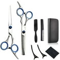 thumbnail image 1 of Juego de 8 tijeras para el cabello, tijeras para adelgazar los dientes, tijeras para recortar el cabello para peluquería en casa, 1 of 5