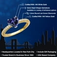 thumbnail image 2 of Gem Stone King 14K Two Tone Gold Blue Iolite and Lab Grown Diamond Engagement Ring for Women | 1.41 Cttw | Heart Shape 8MM | Gemstone Birthstone | Size 7, 2 of 6