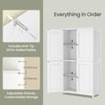 thumbnail image 5 of LEDREM Bathroom Storage Floor Cabinet Organizer with Adjustable Shelf 4 Magnetic Doors Freestanding for Small Spaces,White, 5 of 7