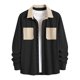 thumbnail image 5 of pstuiky camisetas de manga larga para hombre, Chaqueta tipo cárdigan de manga larga con solapa y bloques de color para hombre tops de invierno para hombre s, 5 of 6
