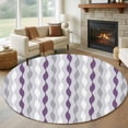 thumbnail image 2 of Rectangle Rug 5ft Area Rug, Abstract Purple Gray Wavy Stripes Area Rugs for Living Room Bedroom, Modern Morocco Texture Floor Mat Non-Slip Non-Shedding Carpet Indoor Accent Rugs, 2 of 9