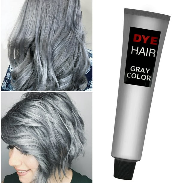 Gray Hair Dye,Light Gray Color Unisex Fashion Dye Cream for Straight, Curl  Hair,  fl oz 