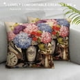 thumbnail image 3 of JEUXUS French Rustic Floral Sign Board Style Throw Pillow Covers Rose Lily Hyacinth Lavender Flower Print Square Pillowcase Decorative Cushion Covers for Home Sofa Couch, 3 of 5