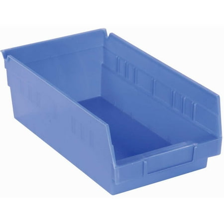 Akro-Mils 30130 Plastic Shelf Bin Nestable - 6-5/8"W x 11-5/8"D x 4"H Blue, Lot of 12