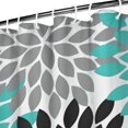 thumbnail image 3 of Black Turquoise and Gray Floral Pattern Shower Curtain 72"x72" ,Bathroom Decorative Shower Curtains Set with 12 Hooks,Modern Waterproof Washable Shower Curtain, 3 of 6