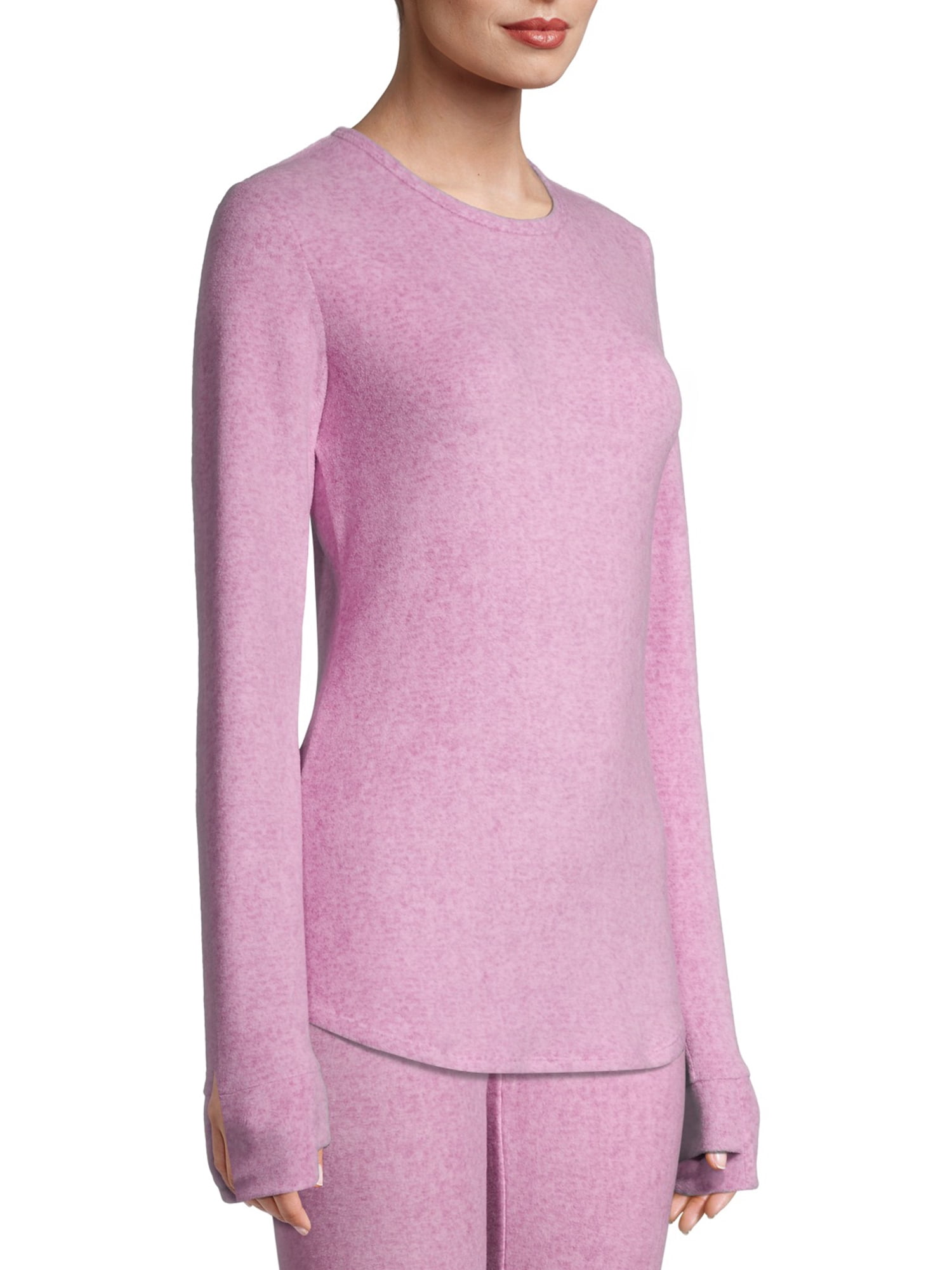 ClimateRight by Cuddl Duds Women's Warm Stretch Fleece Long Sleeve Crew Neck Thermal Base Layer Top, Sizes XS to 4X
