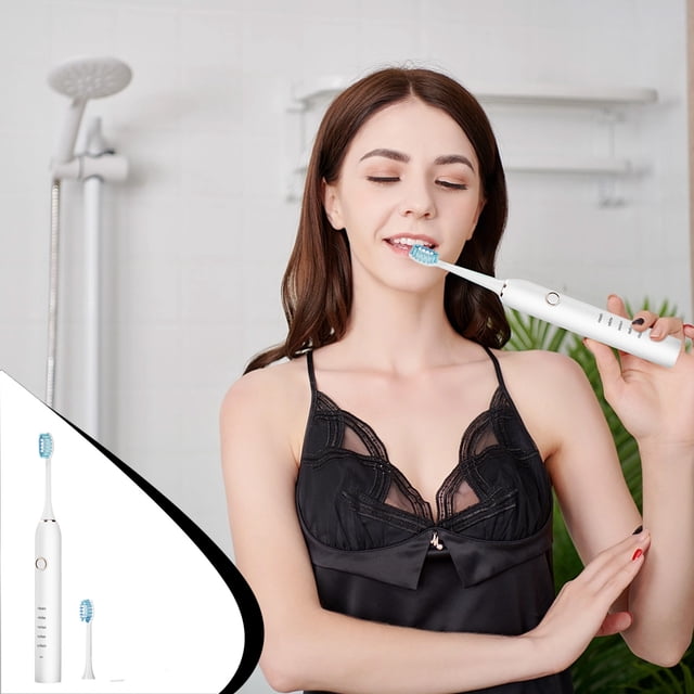 USB Charging Toothbrush, Toothbrush With 2 Brush Heads, Smart 5-ModesTimer Toothbrush IPX7
