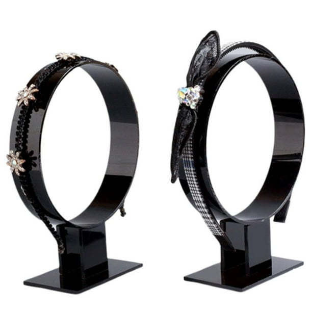 Viugreum 2 PCS black transparent acrylic headband holder hair band