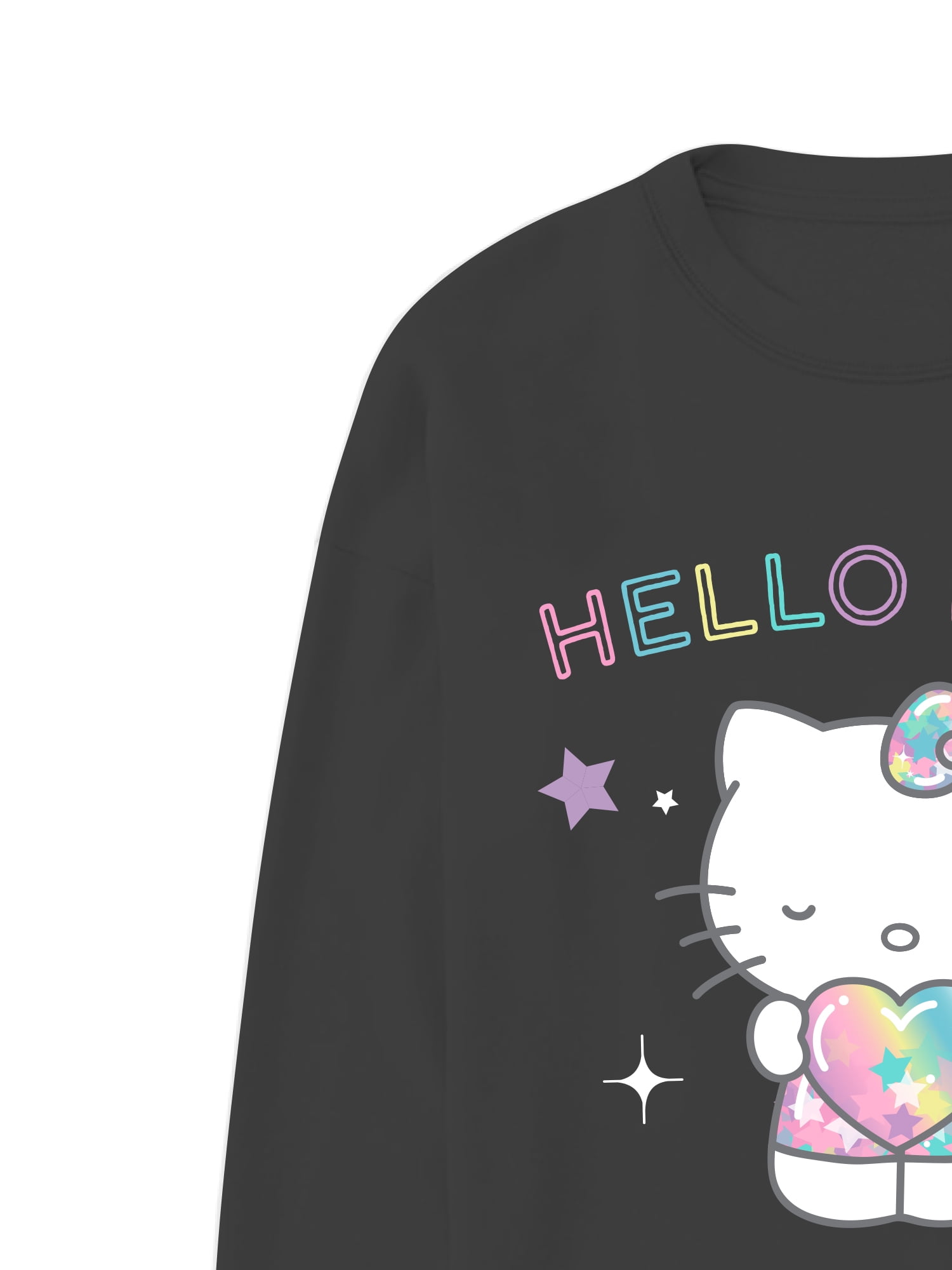 Hello Kitty Shine Girls Graphic Long Sleeve Fleece Sweatshirt, Sizes 4-16