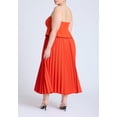 thumbnail image 2 of ELOQUII Women's Plus Size Strapless Pleated Midi Dress, 2 of 2