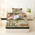 thumbnail image 4 of Feelyou Tribal Western Country Fishing Twin Sheet Sets for Men Boys, Vintage River Animal Bedding, Brown Green, 3pcs, 4 of 5