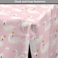 thumbnail image 4 of Swans Dog Crate Cover, Repetitive Aquatic Royalty Bird with a Crown, Easy to Use Pet Kennel Cover Small Dogs Puppies Kittens, 7 Sizes, Pale Pink Cream, by Ambesonne, 4 of 6