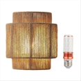 thumbnail image 1 of Japanese Wabi-Sabi Retro Rattan Weaving Wall Lamp LED Wall Sconces, 1 of 5