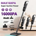 thumbnail image 3 of 16000Pa cordless wet/dry vacuum mop with self-cleaning and low noise. 3 modes & multi-angle brush. Ideal for floors, rugs, cars and pet hair. Black & white available., 3 of 11