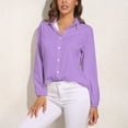 thumbnail image 3 of Bright Lavender Long Sleeve Blouse Woman Streetwear Casual Shirts Summer Oversize Woman Streetwear Clothing Birthday Present, 3 of 7
