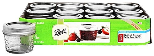 Details about   Ball Regular Mouth Canning Mason Jars Quilted Crystal Glass Jelly Jar 4Oz 12/Box 