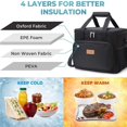 thumbnail image 5 of Large Lunch Bag Insulated Lunch Box Soft Cooler Cooling Tote for Adult Men Women, Black, 5 of 5