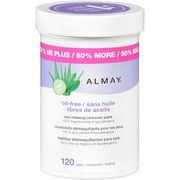 Almay Oil-Free Eye Makeup Remover Pads, 120 Count