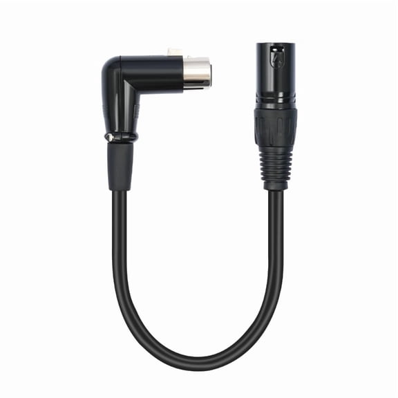 XLR Microphone Extension Cable Adapter 90 Degree XLR Female to Straight XLR Male 3Pin Microphone Connector for Speaker