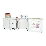 Arrow Sewing Aussie Dual Rail Electric Sewing Cabinet, Ash-White