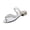 Silver, variant on Party Dress Sandals, Sparkly Strap Women Sandals, Rhinestone Low Heel Sandals, Women's Rhinestone Low Heel Sandals, Two-Way Toe Ring Slingback Slide Sandals With Sparkly Strap, Black 10