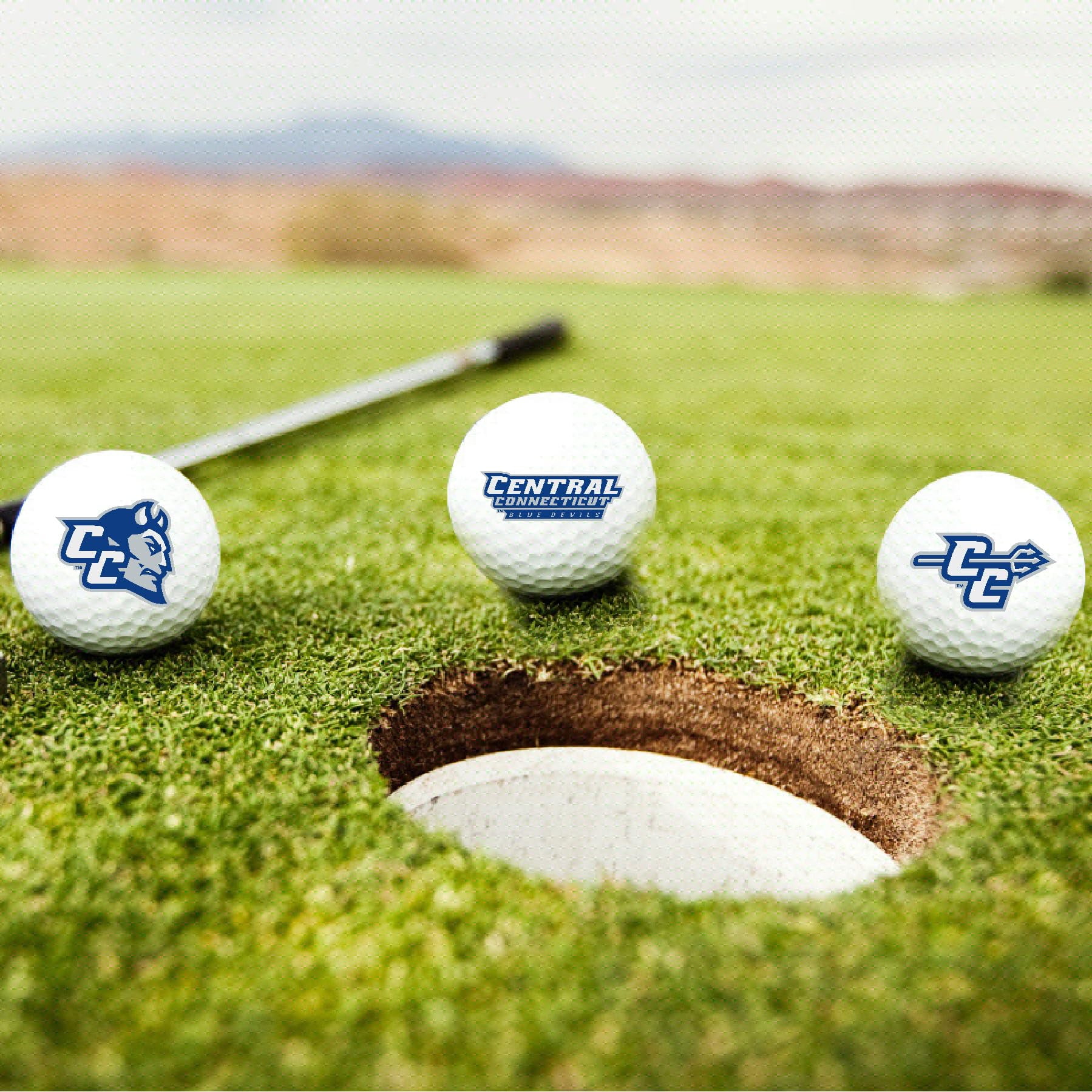 Central Connecticut State University Blue Devils Logo Edition Taylormade Distance+ Golf Balls 12-Pack (Dozen)