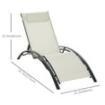 thumbnail image 3 of Outsunny Patio Reclining Lounge Chair with Adjustable Backrest Beige, 3 of 10
