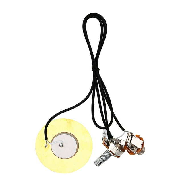 Pickup Wiring Kit, 50mm Metal Sensitive Transducer Pickups Prewired Amplifier for Cigar Box Guitars and Acoustic Instruments