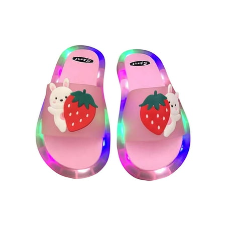 

Ausyst Toddler Sandals Led Happy Slippers For Summer Children s Cartoon Cute Sandals Shining Walking Artifact Summer Sandals Clearance