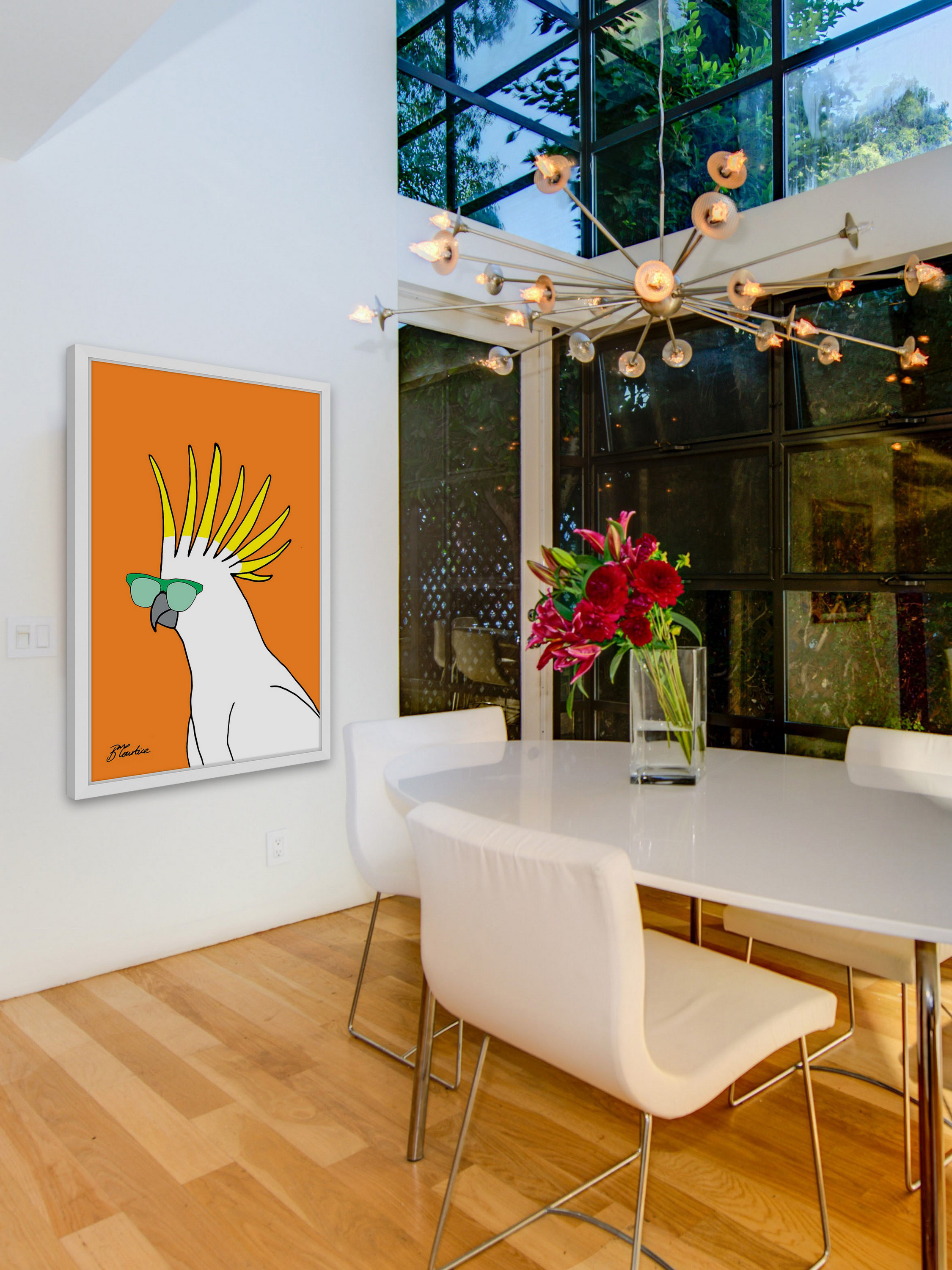 "Cockatoo Hippy Head" Framed Painting Print