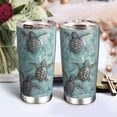 thumbnail image 2 of 20oz Sea Turtle Gifts for Women, Turtle Gifts for Turtle Lovers, Beach Gifts, Ocean Gifts, Beachy Gifts for Women Beach Themed Turtle Tumbler Cup, Insulated Thermos Travel Coffee Mug with Lid, 2 of 6