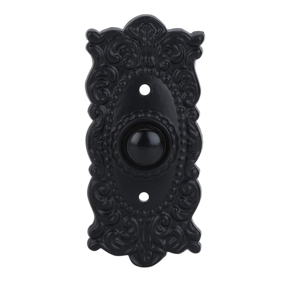 Timbre De Puerta De Hierro Con Cable A29, Pulsador Vintage Con Acabado En Polvo Negro, Timbre De Puerta Decorativo Vintage Con Fácil Instalación, 3 3/8 Pulgadas X 1 5/8 Pulgadas