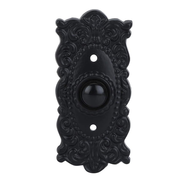 Timbre De Puerta De Hierro Con Cable A29, Pulsador Vintage Con Acabado En Polvo Negro, Timbre De Puerta Decorativo Vintage Con Fácil Instalación, 3 3/8 Pulgadas X 1 5/8 Pulgadas