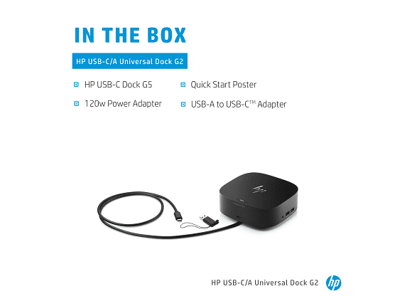 HP Universal Dock G2 - USB-C/A Laptop Station, Thunderbolt, Mac