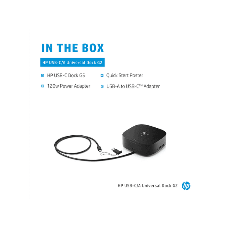 HP Universal Dock G2 - USB-C/A Laptop Station, Thunderbolt, Mac