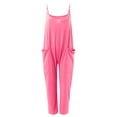 thumbnail image 4 of MSJUHEG Rompers For Women Jumpsuits For Women Womens Loose Sleeveless Spaghetti Strap Jumpsuits Stretchy Wide Leg Rompers With Two Pockets Womens Jumpsuit Pink Xl, 4 of 4