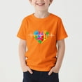 thumbnail image 2 of HVOBBTY T-shirt Décontracté à Manches Courtes Respirant pour Tout-Petits, T-shirt Imprimé Ample à Manches Courtes Col Rond pour Enfants Orange, 4-5 Ans, 2 of 4