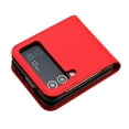 thumbnail image 3 of Case for Samsung Galaxy Z Flip 3, PU Leather Flip Protective Phone Case Emboss Flower Book Case for Samsung Galaxy Z Flip 3 - Red, 3 of 4