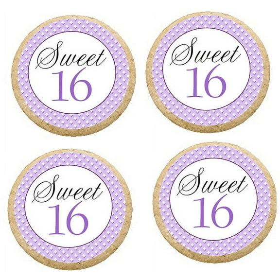 12 - 2 inch Sweet 16 Edible Cupcake Image Toppers