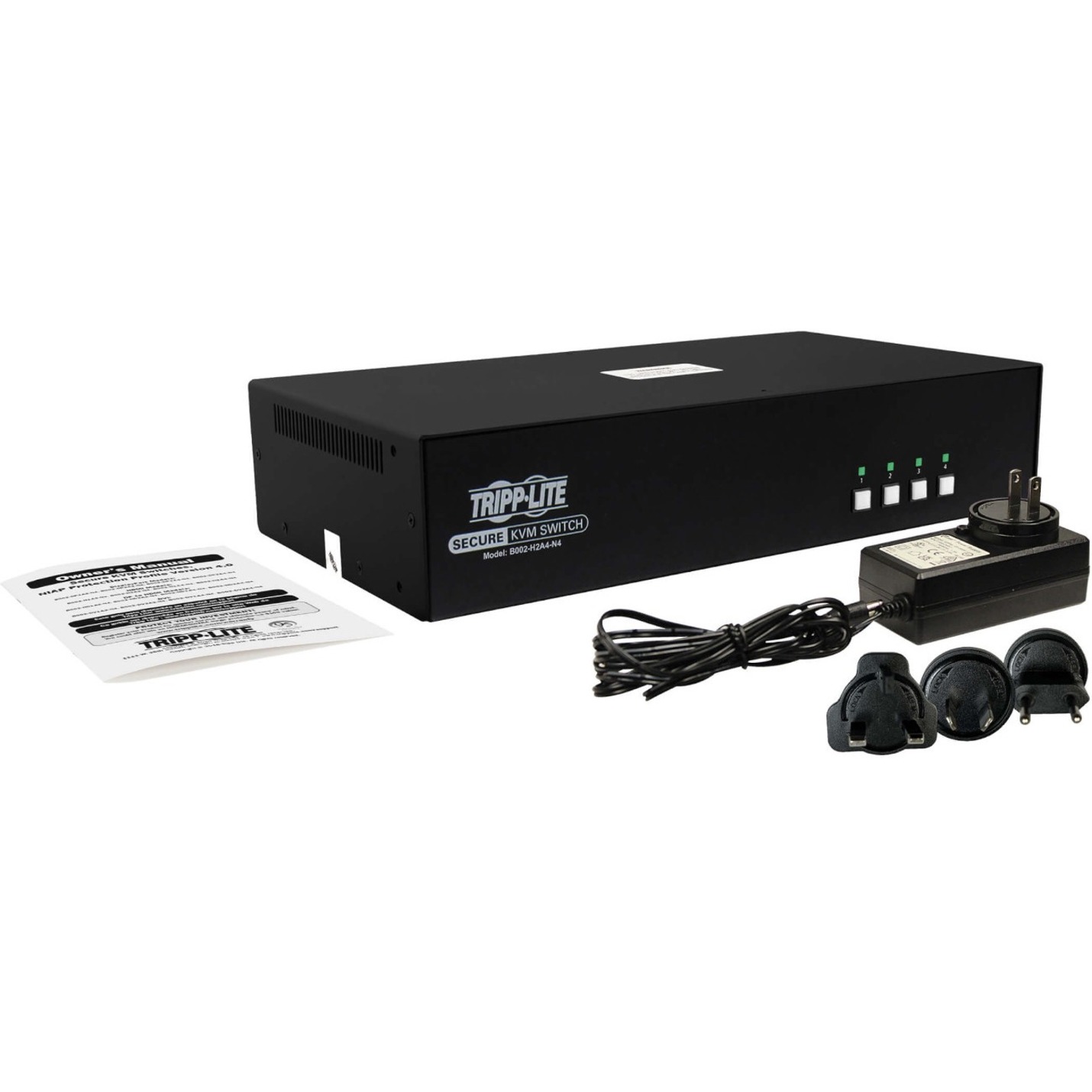 Tripp Lite Secure KVM Switch, 4-Port, Dual Head, HDMI to HDMI, 4K, Audio, TAA