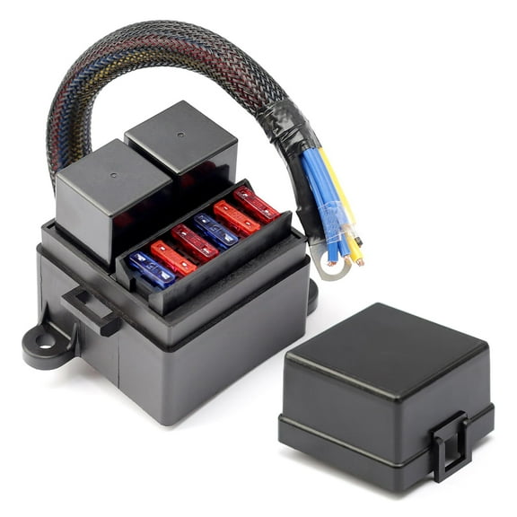 Waterproof 12V Relays Fuses Box Set with Pre Wired Design Suitable for Car Trucks Boats & Marine Automotive Applications