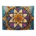 thumbnail image 5 of GOSMITH Mandala Floral Tapestry Boho Multicolor Flower Psychedelic Wall Hanging Tapestry for Bedroom Blue Orange Tarot Aesthetic witchy Tapestry for Home Dorm Decor Hippie Tapestry Painting, 5 of 6
