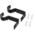 thumbnail image 2 of Adjustable Curtain Rod Wall Bracket Hooks, Set of 2, Black, 2 of 6