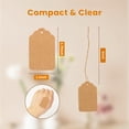 thumbnail image 2 of 500-Pack 1.8" x 1.4" Brown Kraft Price Tags with String - 250 GSM Writeable Tags for Gift Bags, Small Business, Clothing, Jewelry, Garage/Yard Sales & Inventory, 2 of 5