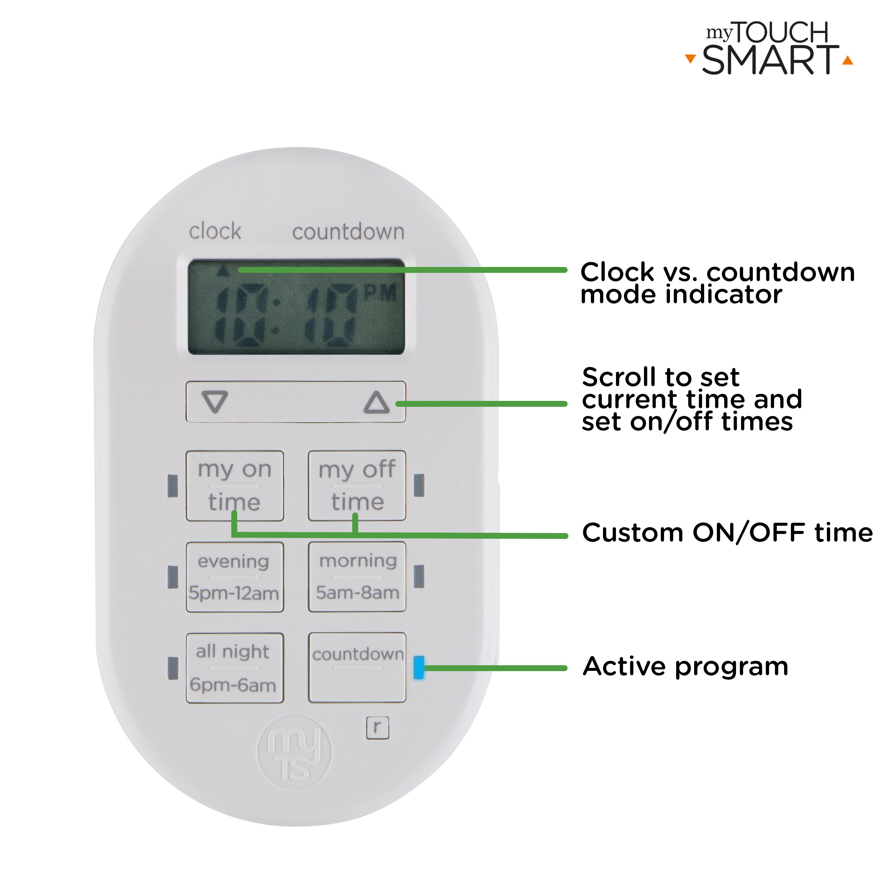 myTouchSmart Indoor Digital Timer 24 Hour White photo 6