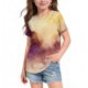 thumbnail image 1 of Blusas y camisas de manga corta con cuello redondo Camiseta estampada de manga corta para niños Cuello redondo Media manga Casual Versátil Top de poliéster para niñas, 1 of 5